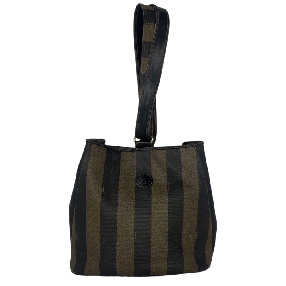 Unique Vintage Fendi Pequin Striped Bucket Cross-Body Bag  Purse Good Condition
